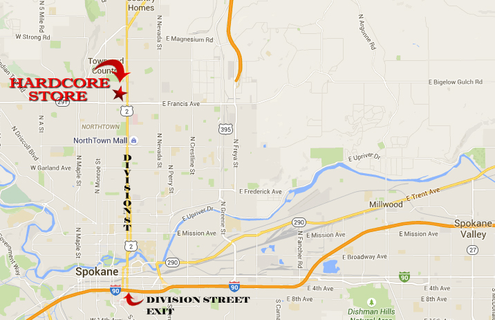 Hardcore Supplements and Fitness Supply Location Map